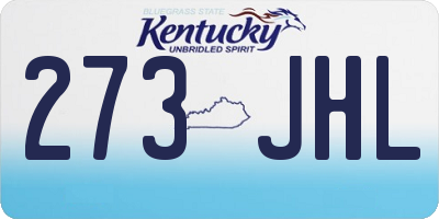 KY license plate 273JHL