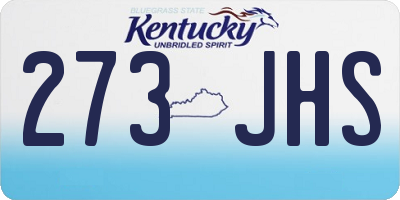 KY license plate 273JHS
