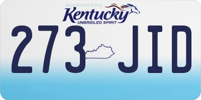 KY license plate 273JID
