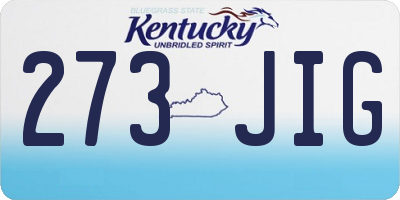 KY license plate 273JIG