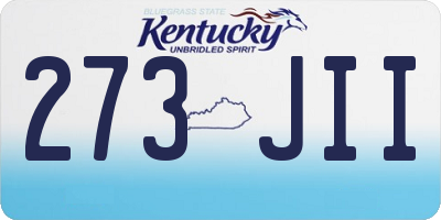KY license plate 273JII
