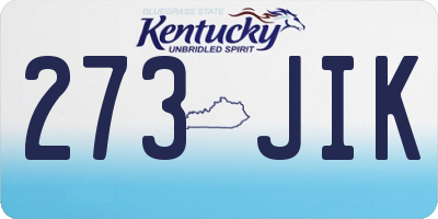 KY license plate 273JIK