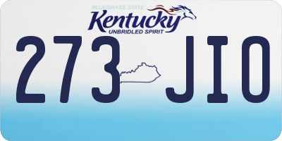 KY license plate 273JIO