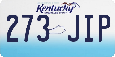 KY license plate 273JIP