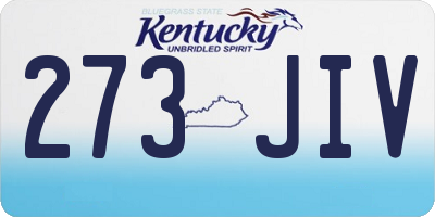KY license plate 273JIV