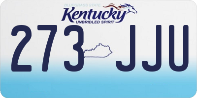 KY license plate 273JJU