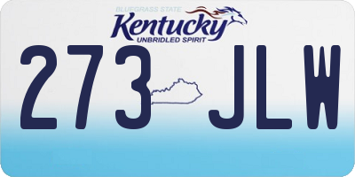 KY license plate 273JLW