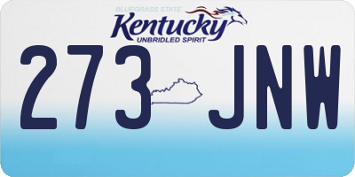 KY license plate 273JNW