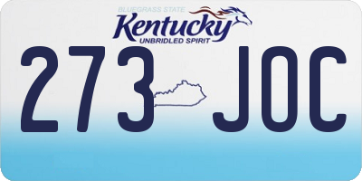 KY license plate 273JOC
