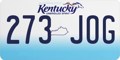 KY license plate 273JOG