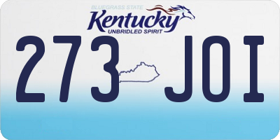 KY license plate 273JOI