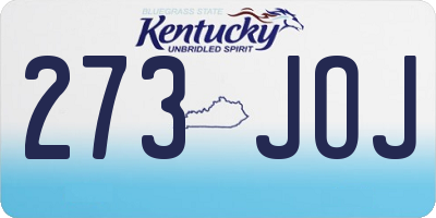 KY license plate 273JOJ