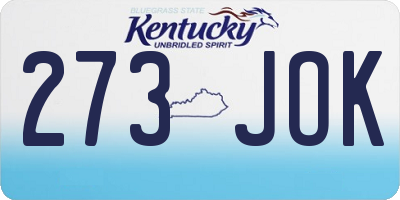 KY license plate 273JOK