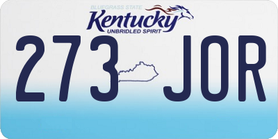 KY license plate 273JOR