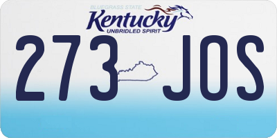 KY license plate 273JOS