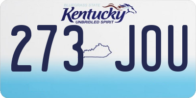 KY license plate 273JOU