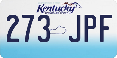 KY license plate 273JPF
