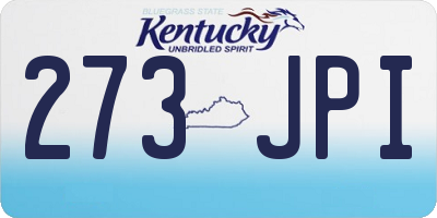 KY license plate 273JPI