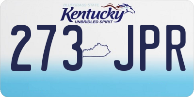KY license plate 273JPR