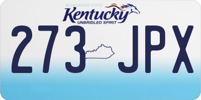 KY license plate 273JPX