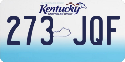 KY license plate 273JQF