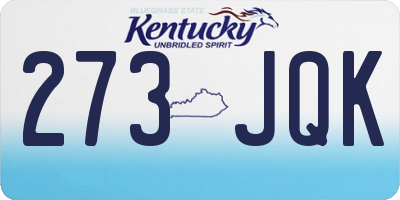 KY license plate 273JQK