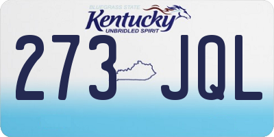 KY license plate 273JQL