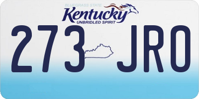 KY license plate 273JRO