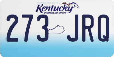 KY license plate 273JRQ