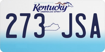 KY license plate 273JSA
