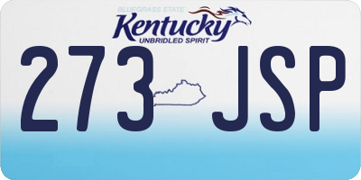 KY license plate 273JSP