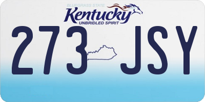 KY license plate 273JSY