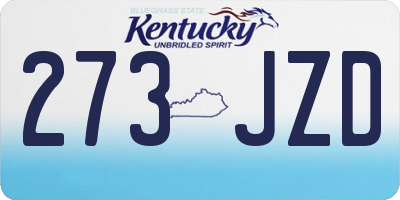 KY license plate 273JZD