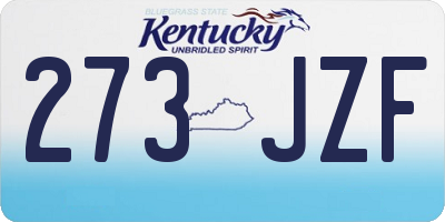 KY license plate 273JZF