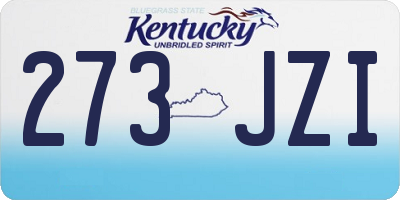 KY license plate 273JZI