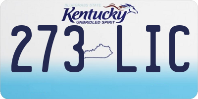 KY license plate 273LIC