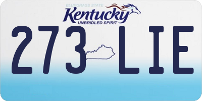KY license plate 273LIE