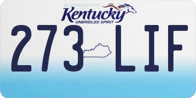 KY license plate 273LIF