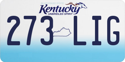 KY license plate 273LIG
