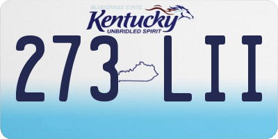 KY license plate 273LII