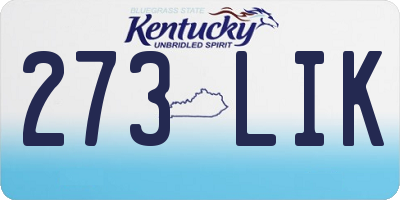 KY license plate 273LIK