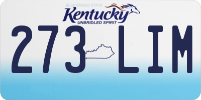 KY license plate 273LIM