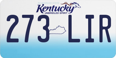 KY license plate 273LIR
