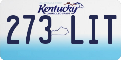 KY license plate 273LIT
