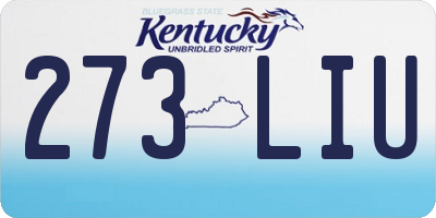 KY license plate 273LIU