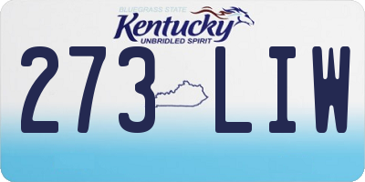 KY license plate 273LIW