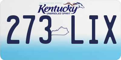 KY license plate 273LIX