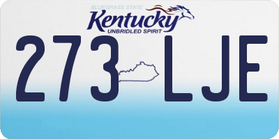 KY license plate 273LJE
