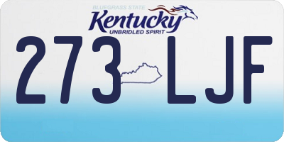 KY license plate 273LJF