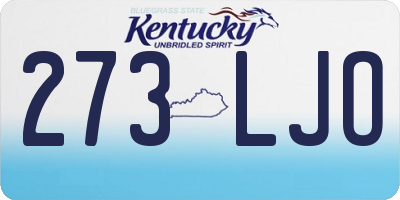 KY license plate 273LJO